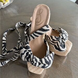 Sam Edelman Black and White Espadrille Sandals